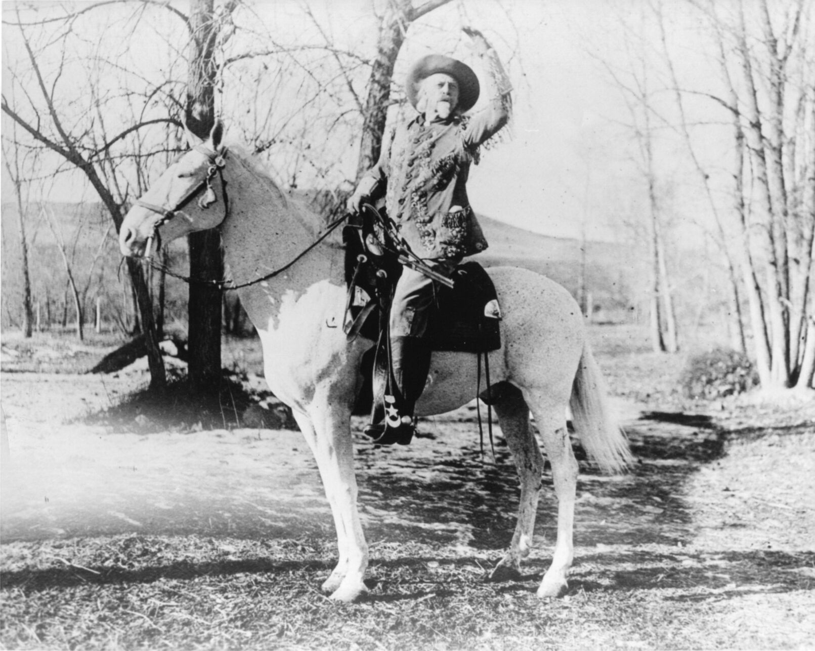 William F. 'Buffalo Bill' Cody astride his horse during the Wild West Show years, ca. 1900 (NPT files).jpg